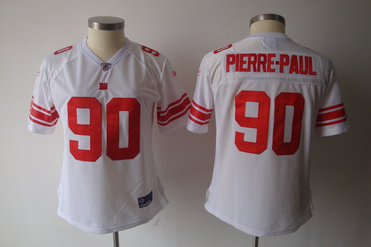 Giants #90 Jason Pierre-Paul White Women's Team Color Stitched NFL Jersey - Click Image to Close